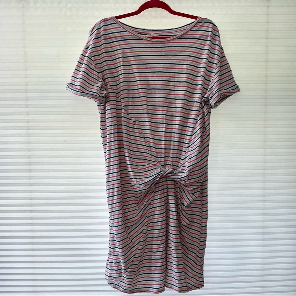 Caslon Tie Front Knit T-Shirt Dress